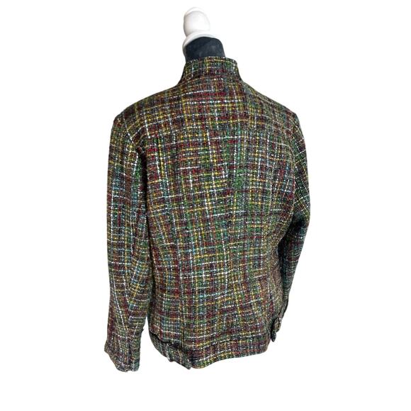 Coldwater creek- blazer coat tweed- multicolor- some wear- Size 14 front zip - Picture 12 of 13